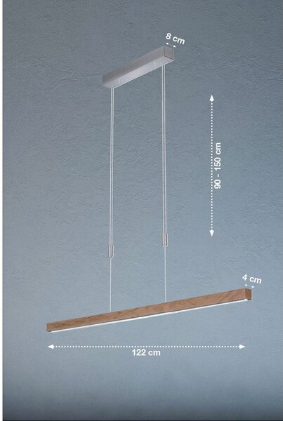 Siva LED zatemnitvena viseča svetilka Straßburg – Fischer & Honsel