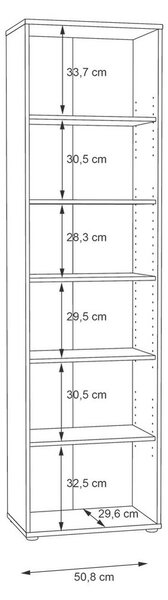 REGAL 54/197,5/34,8 cm hrast sonoma