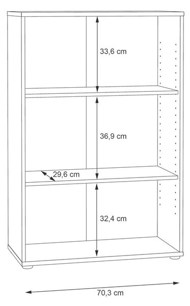 REGAL 73,7/111,1/34,8 cm temno rjava, sivorjava