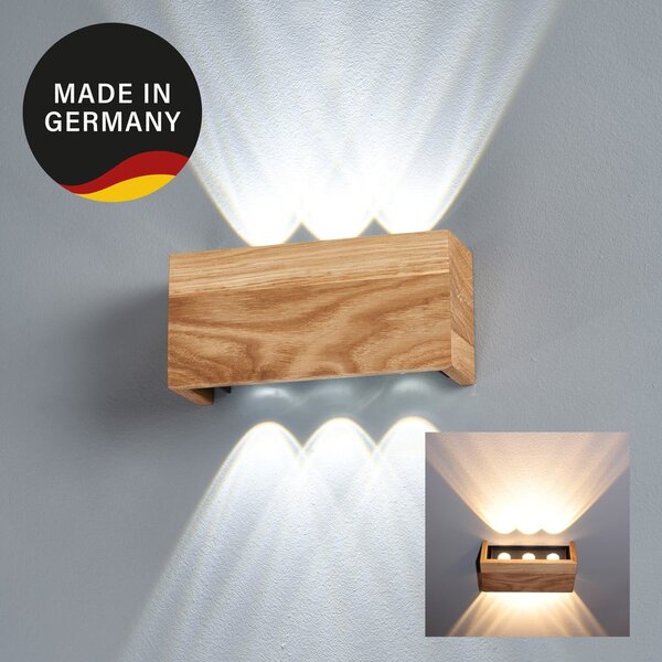 LED stenska svetilka v naravni barvi Shine-wood – Fischer & Honsel