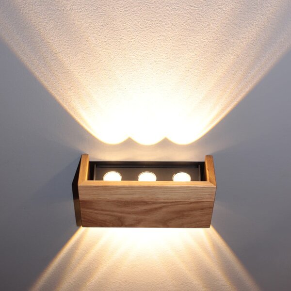 LED stenska svetilka v naravni barvi Shine-wood – Fischer & Honsel