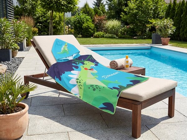 Otroški pončo DINOSAUR večbarvni Dimenzije: 60 x 120 cm