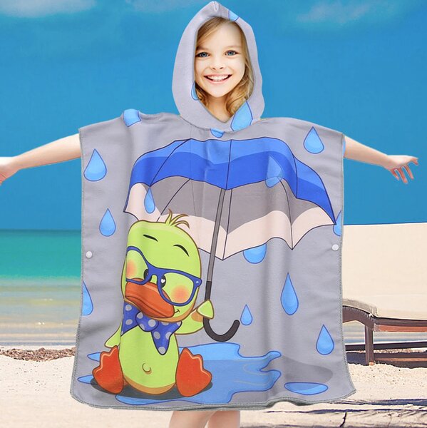 Otroški pončo DUCK SPLASH siv Dimenzije: 60 x 120 cm