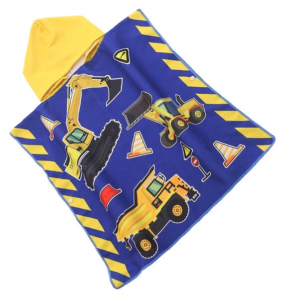 Otroški kopalni pončo LITTLE BUILDER moder Dimenzije: 60 x 120 cm