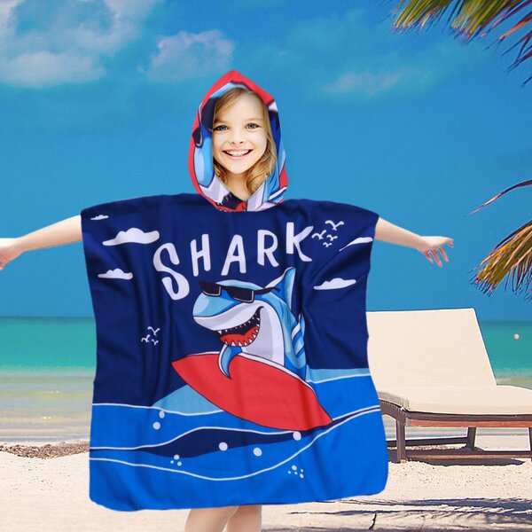 Otroški pončo SHARK moder Dimenzije: 60 x 120 cm