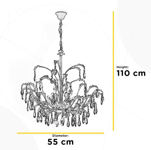 KRISTALNA VISEČA SVETILKA 4864 CESTA 55/55/85 cm E14