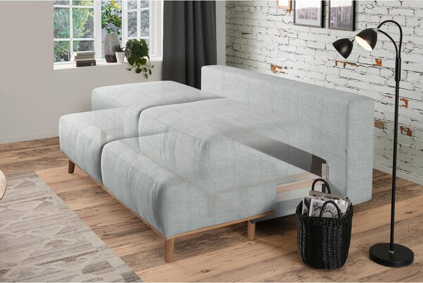 BOXSPRING ZOFA, siva tekstil