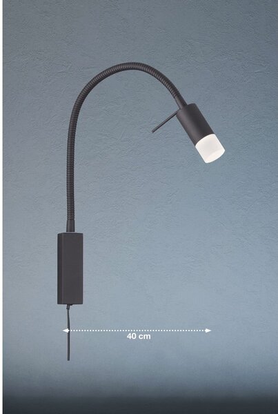 Črna LED stenska svetilka Seng – Fischer & Honsel