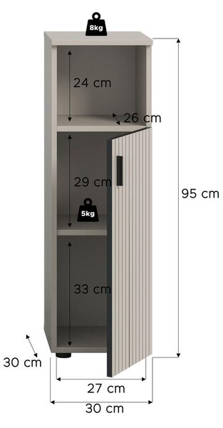 SREDNJE VISOKA OMARA 30/95/30 cm