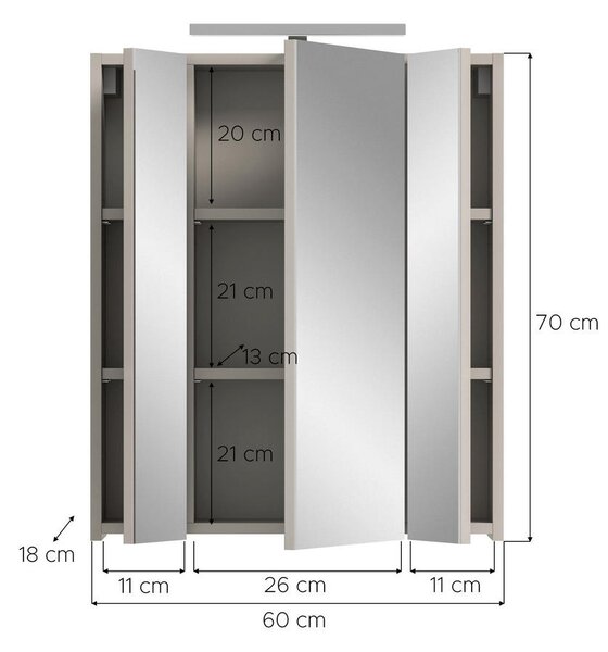 OMARA Z OGLEDALOM 60/70/18 cm