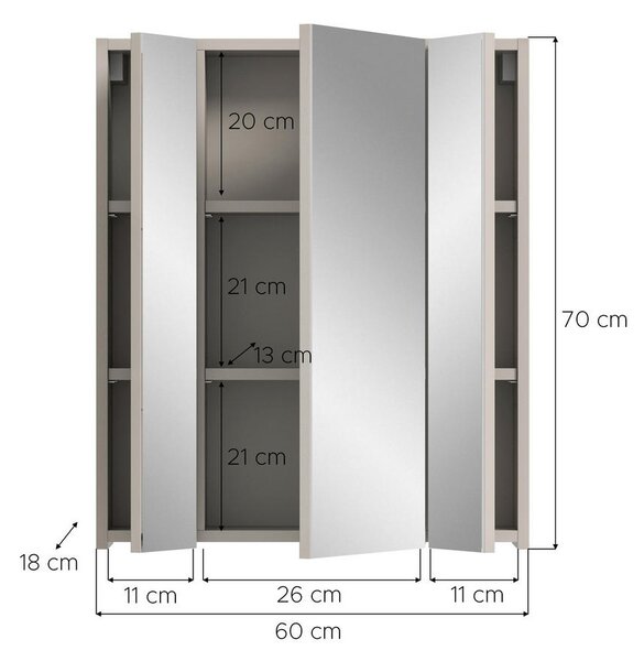 OMARA Z OGLEDALOM 60/70/18 cm