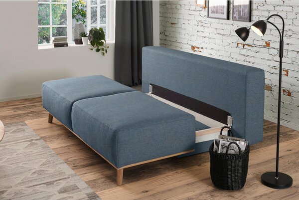 BOXSPRING ZOFA, modra, siva tekstil