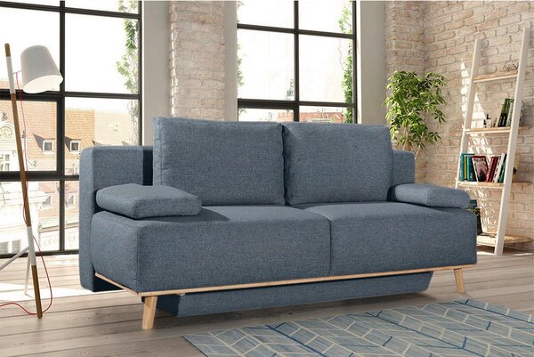 BOXSPRING ZOFA, modra, siva tekstil