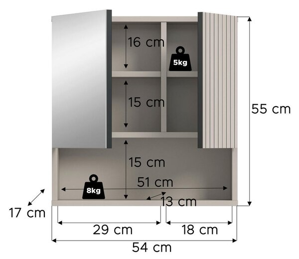 OMARA Z OGLEDALOM 60/55/17 cm