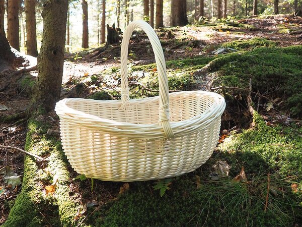 ATMOWOOD Pletena košara bela