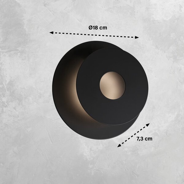 Črna LED stenska svetilka Hennes – Fischer & Honsel