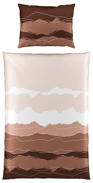 POSTELJNINA CALM LIVING 140/200 cm saten črna, bela, rjavosiva