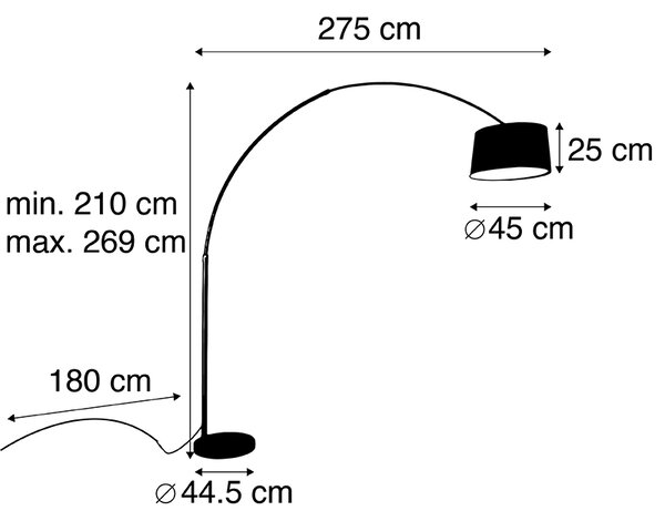 Medeninasta svetilka z marmorno tkanino, odtenek 45 cm - XXL