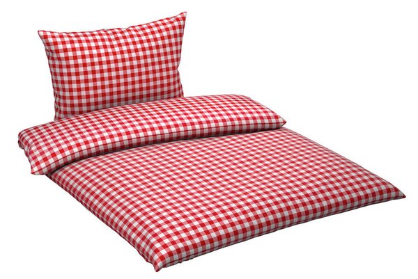 POSTELJNINA TANJA 140/200 cm saten rdeča, bela