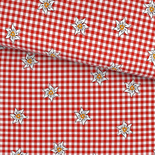 POSTELJNINA TANJA 140/200 cm saten rdeča, bela