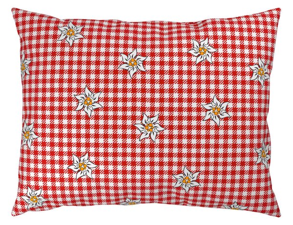 POSTELJNINA TANJA 140/200 cm saten rdeča, bela