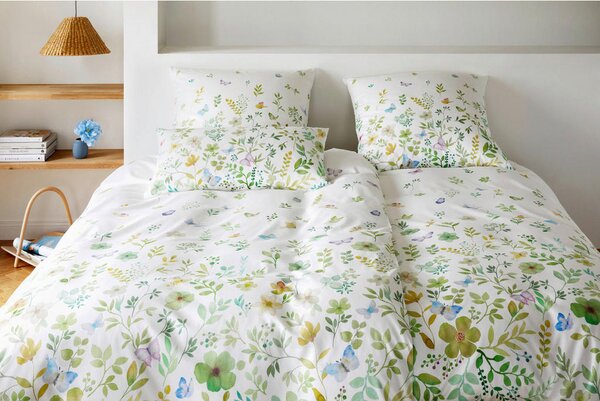 POSTELJNINA SPRING FLING 140/200 cm mako saten bela