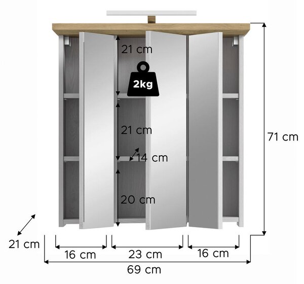 OMARA Z OGLEDALOM 69/71/21 cm