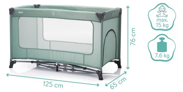PRENOSNA POSTELJICA Nizza 120/60 cm zelena