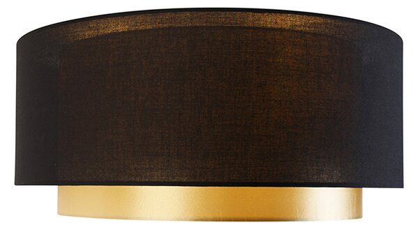 Sodobna stropna svetilka črna z zlatom 50 cm 3-luč - Drum Duo