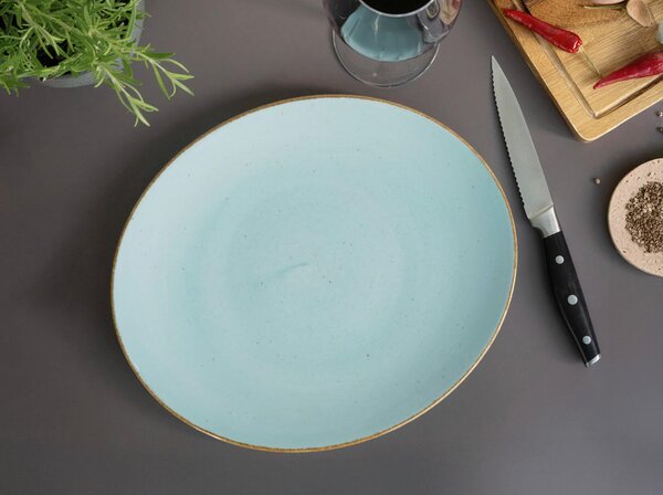 SET KROŽNIKOV ZA ZREZKE Vintage Nature Aqua 30,5/26 cm