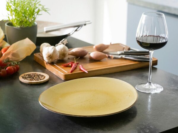 SET KROŽNIKOV ZA ZREZKE Vintage Nature Curry 30,5/26 cm