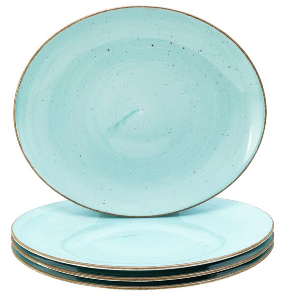 SET KROŽNIKOV ZA ZREZKE Vintage Nature Aqua 30,5/26 cm
