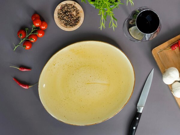 SET KROŽNIKOV ZA ZREZKE Vintage Nature Curry 30,5/26 cm