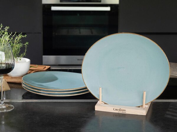 SET KROŽNIKOV ZA ZREZKE Vintage Nature Aqua 30,5/26 cm