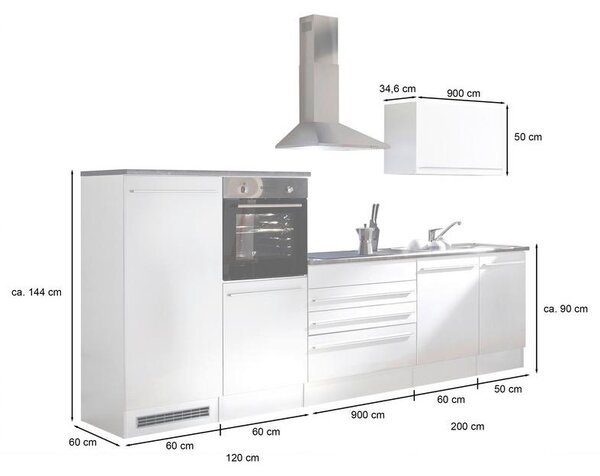 Modern Living Moderen Kuhinjski Blok Brez Aparatov Welcome Jazz, Bela