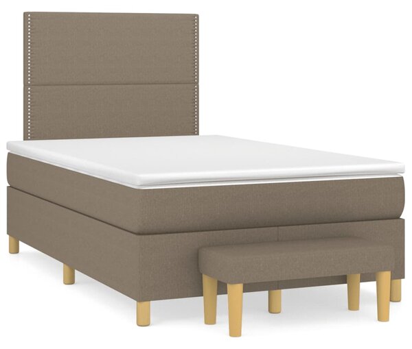 VidaXL Box spring postelja z vzmetnico taupe 120x190 cm blago