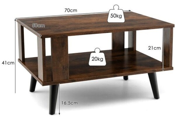 Klubska mizica za majhne prostore, dim. 70 x 50 x 41 cm