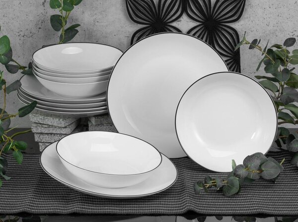 Creatable Jedilni Servis Luna Black Line, 12-Delni