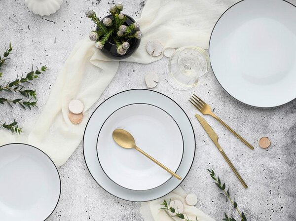 Creatable Jedilni Servis Luna Black Line, 18-Delni