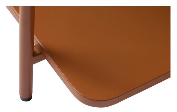 Kovinska klubska mizica v barvi terakote 55x110 cm Yuba – Unique Furniture