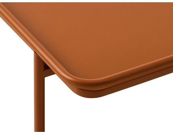 Kovinska klubska mizica v barvi terakote 55x110 cm Yuba – Unique Furniture