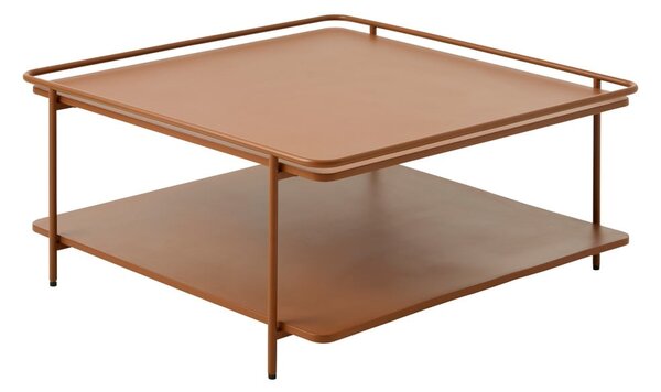 Kovinska klubska mizica v barvi terakote 75x75 cm Yuba – Unique Furniture