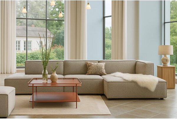 Kovinska klubska mizica v barvi terakote 75x75 cm Yuba – Unique Furniture