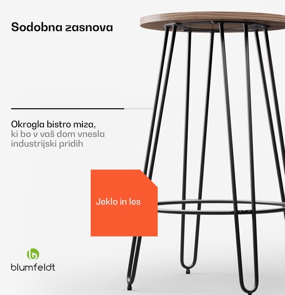 Blumfeldt Bistro miza Hamilton Ø60cm Leseno jekleno ogrodje