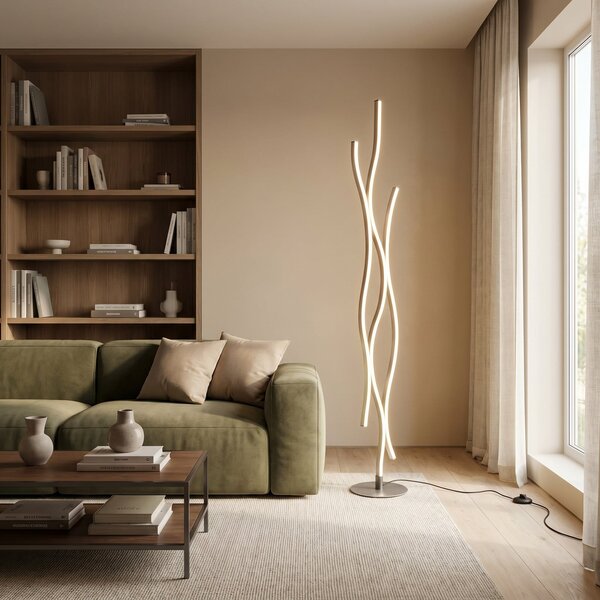 Trio Lighting Blaze LED talna svetilka z zatemnitvijo, CCT, aluminij, zatemnjen, Kovinska, Dnevna soba / jedilnica, Kovina, Sodobni