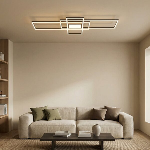 Trio Lighting Stropna svetilka Irvine LED 3.000-6.500 K, antracit, zatemnjen, Črna, Dnevna soba / jedilnica, Kovina, Sodobni