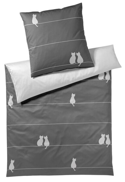 POSTELJNINA YOU&ME 140/200 cm mako saten antracit