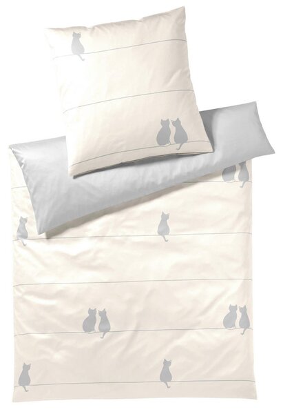 POSTELJNINA YOU&ME 140/200 cm mako saten krem barve