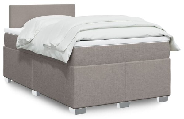 VidaXL Box spring postelja z vzmetnico taupe 120x190 cm blago