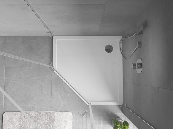 Mexen Flow petkotni tuš kad slim 80 x 80 cm, bel sijaj - 46P108080